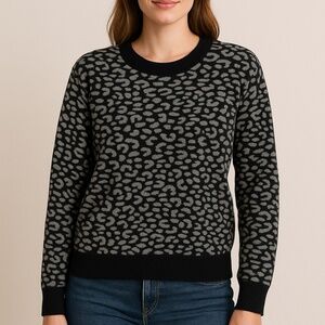 Premise Animal Print Sweater – Black/Grey